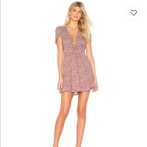 Rollas Strawberry Print Wrap Mini Dress